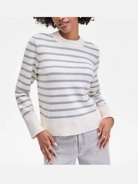 On 34th Striped Crew Neck Sweater